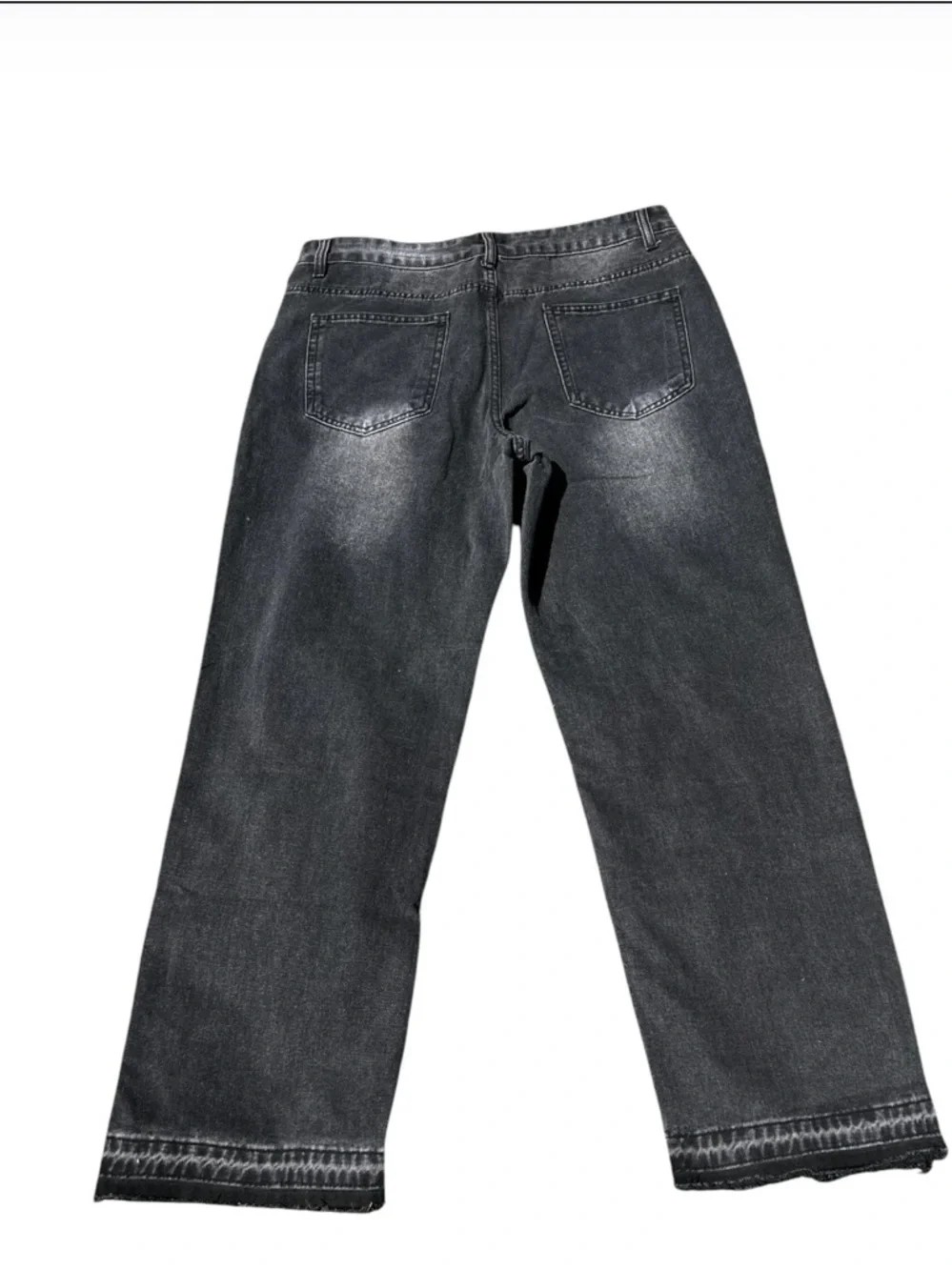 Relaxed Black Washed Jeans with Subtle White Paint Detail